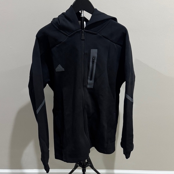 adidas Other - adidas Black Hooded Performance Zip-Up Jacket